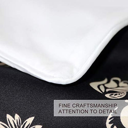  BlessLiving Sugar Skull Bedding Set 3 Piece Skull Flowers Roses Duvet Cover Black And White Skull Paradise Bed Sets (Queen)