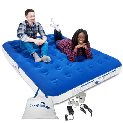  Never-Leak Camping Series Twin/Queen Camping Airbed With High Speed Pump Air Mattress Single High Inflatable Blow Up Bed For Home Camping Travel