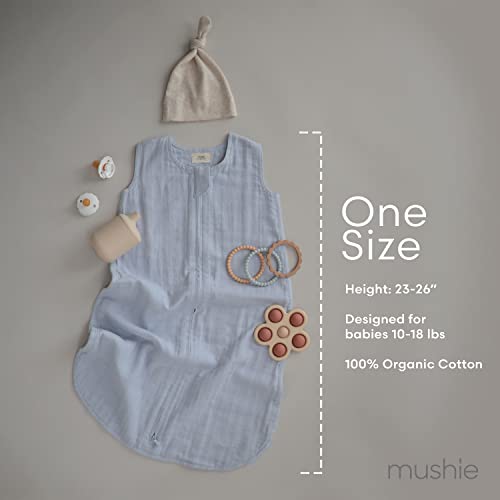  Mushie Baby Wearable Blanket | 100% Organic Cotton Muslin | Sleeping Bag For Infants (Sage)