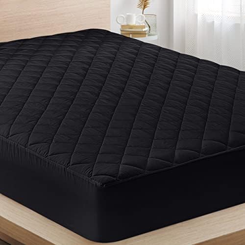 Quilted Fitted Mattress Pad (Queen) - Elastic Fitted Mattress Protector - Mattress Cover Stretches Up To 16 Inches Deep - Machine Washable Mattress Topper