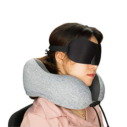  Vento Memory Foam Travel Pillow - Airplane Neck Pillow For Air Travel, Compact & Adjustable Memory Foam Neck Pillow, Air Plane Travel Kit With Earplugs Eye Masks And Portable Bag, Comfort Compressible
