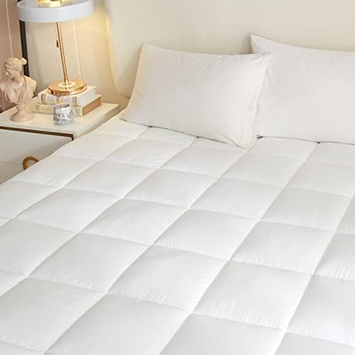  Win Mattress Pad Waterproof, 21" Deep Pocket Cooling Mattress Covers Fitted (39x75 Inches, White)