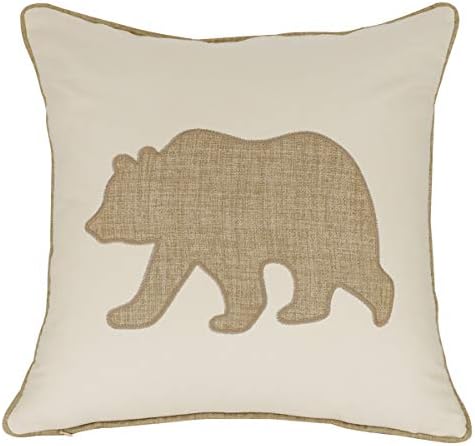  Millianess Animal Cotton Throw Pillow Covers Deer Head Embroidered 18x18 Inches For Couch Cushions Covers (White) …