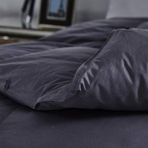  Luxurious All-Season Goose Down Comforter King Size Duvet Insert, Classic Gray, Premium Baffle Box, 1200 Thread Count 100% Egyptian Cotton Cover, 65 Oz Fill Weight (King, Gray)