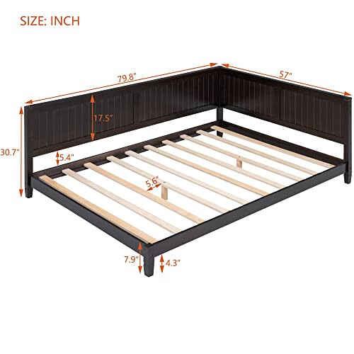  Merax Full Size Daybed, Wood Full Daybed Frame With Headboard, Full Size Sofa Bed, Perfect For Lounging, Sleeping Or Entertaining Guests, Espresso