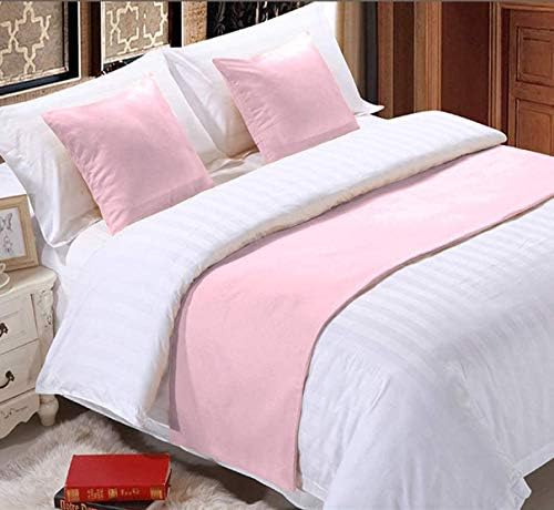  Sheets N More 800 Thread Count Solid 1 Piece 18" Bed Runner Scarf Protector Slipcover Bed Decorative Scarf (Queen (90 X 18), Red)