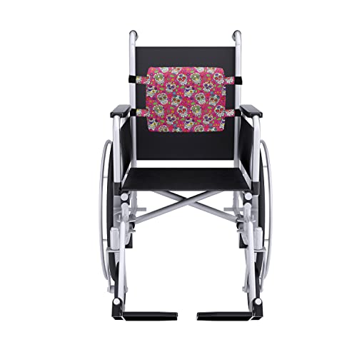  Ambesonne Sugar Skull Lumbar Back Support Pillow, All Saints Day Oriental Mexican Flowers Hearts Vibrant Design Print, High Density Foam For Office Chairs Car Seats, 14" X 13", Hot Pink Purple Green
