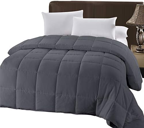  Down Alternative Comforter (King-Calking, 106x90) 60-Ounces Of Fill, Solid Baffle Box Pattern, Soft And Fluffy Hotel Style Duvet Insert With Corner Ties, White