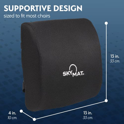  Sky Solutions Lumbar Support Pillow For Office Chair - Lower Back And Seat Support Cushion - Memory Foam Lumbar Pillow For Desk, Car, Couch, Travel - Gray