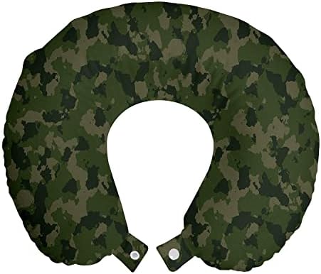  Paw Print Travel Pillow Neck Rest, Puppy Kitten Dog And Cat Themed Repetitive Pet Foot's Stains Concept, Memory Foam Traveling Accessory For Airplane And Car, 12", Grey White