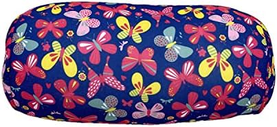  Bookishbunny Microbead Cylindrical Bolster Roll Pillow 14" X 6" (Daisy-Navy)