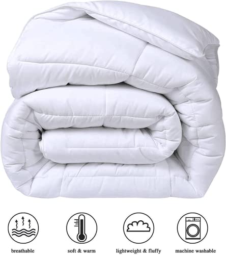  COHOME Twin XL 2100 Series Cooling Down Alternative Comforter - Quilted Duvet Insert With Corner Tabs All-Season - Soft Luxury Hotel Comforter - Reversible - Machine Washable - White