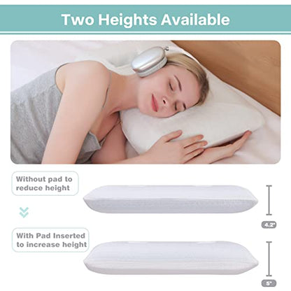  HAVARGO Ear Pillows With Holes For Ear Pain, Ear Piercing Pillow For Side Sleeping, Cooling Memory Foam Pillow For Pierced Ears Side Sleepers