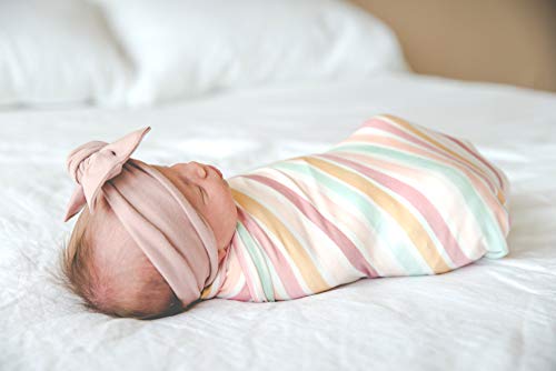  Large Premium Knit Baby Swaddle Receiving Blanket "Belle" By Copper Pearl