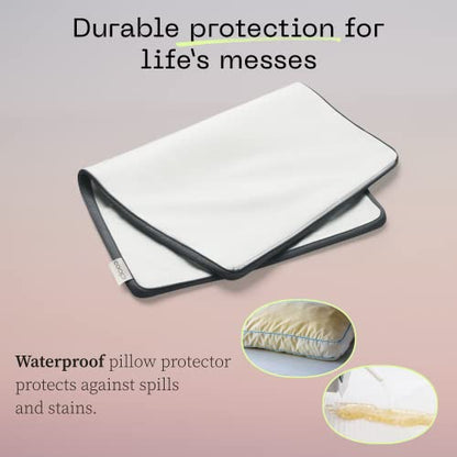 - 2 Pack Original Loft Pillows And 2 Pack Lulltra Zippered Pillow Protector Covers Bundle (Queen)