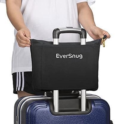  EverSnug Travel Blanket And Pillow Value Bundle – Compact & Lightweight | 2 In 1 Airplane Blanket With Soft Bag Pillowcase, Hand Luggage Sleeve And Backpack Clip | Color Includes Pink & Black