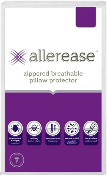  Breathable, Zippered Pillow Protector, Standard/Queen – 2 Pack
