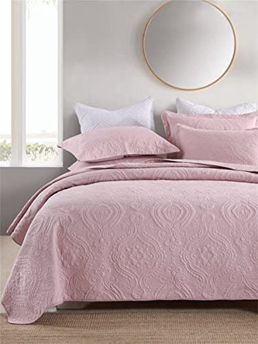  ABREEZE Cotton Bedspread Quilt Sets Floral Patchwork Coverlet Set Comforter Paisley Quilted Coverlet With Pillow Shams, Farmhouse Bedding Set,European Gorgeous Floral Pattern, King Size