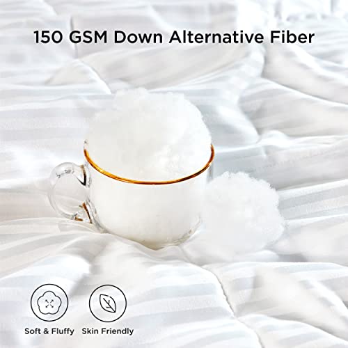  Duvet Insert Lightweight Comforter, Quilted Cooling Duvet Insert, Ultra Soft Down Alternative Comforter With Corner Tabs (Queen, White)