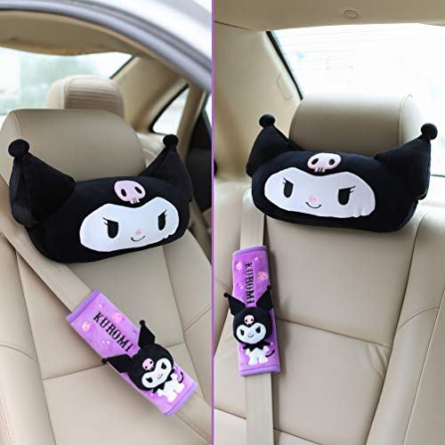  Kuromi Car Neck Pillow For Driving Cute Kuromi Plush Head Neck Rest Comfortable