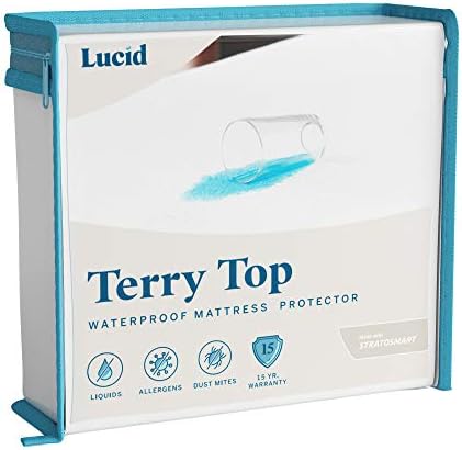  Premium Hypoallergenic 100% Waterproof Mattress Protector - Universal Fit, Cotton Terry Top, Full, White