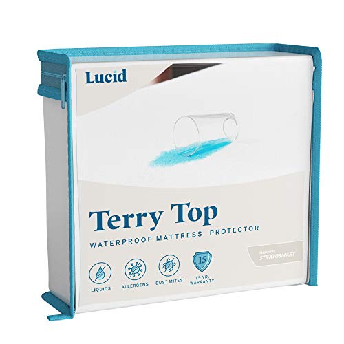  Premium Hypoallergenic 100% Waterproof Mattress Protector - Universal Fit, Cotton Terry Top, Full, White
