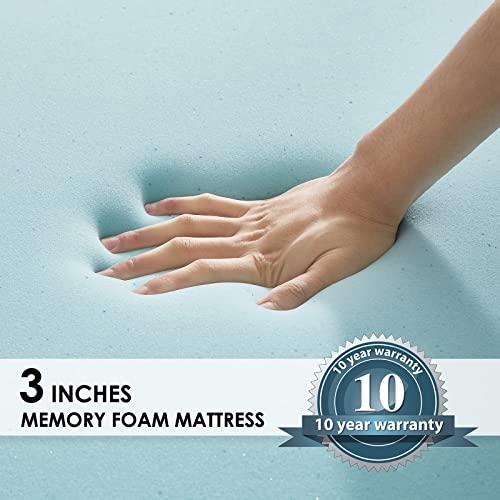 3 Inch Gel Infused Memory Foam Mattress Topper Queen Size, High Density Cooling Ventilated Design Memory Foam Bed Toppers-Ultra Plush Mattress Toppers With Bamboo Cover