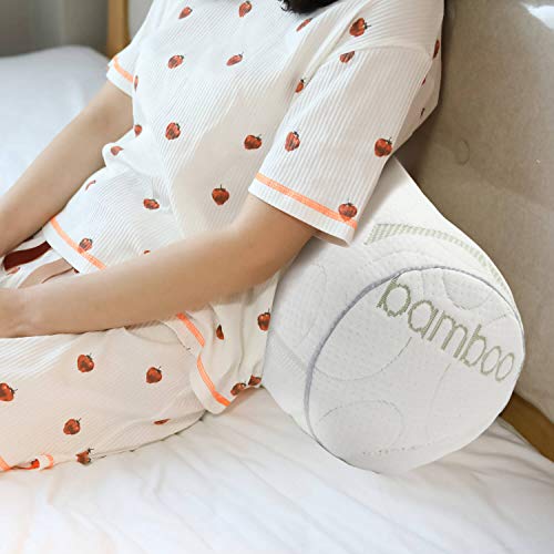  Kingnex 24x8 Bolster Roll Pillow For Back Or Side Sleeper Under Knee Between Legs Pillow Lower Back Pain Cylinder Pillow With Removable Bamboo Cover 24x8