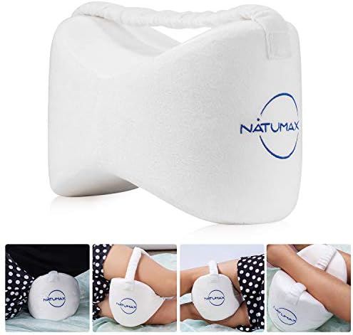 NATUMAX Knee Pillow For Side Sleepers - Sciatica Pain Relief - Back Pain, Leg Pain, Pregnancy, Hip And Joint Pain Memory Foam Leg Pillow + Free Sleep Mask And Ear Plugs