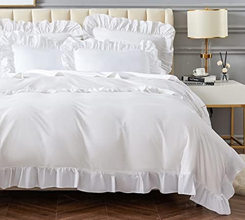  Duvet Cover Set (Cal. King 104"X96" Cover + 2 Pillowcases), Charcoal Washed Cotton Bedding, Zipper Closure