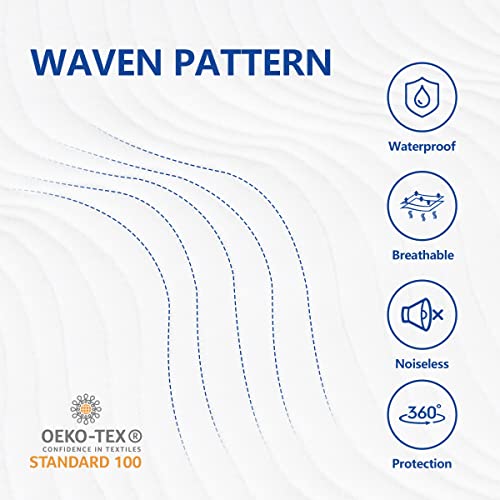  Premium Waterproof Mattress Protector Cal King Size, 3D Air Fabric Breathable Ultra Soft Noiseless, 8”-21" Deep Pocket Mattress Pad, Washable Mattress Cover