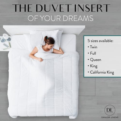 Uvet Insert Twin - Lightweight Down Comforter For Twin Size Bed - Cooling, Microfiber, Down Alternative Fill - Machine Washable, White﻿