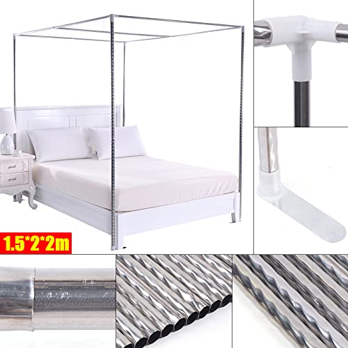  Lidhujnk 4 Corner Bed Canopy Post Frame Mosquito Netting Bracket Post Stainless Steel, Metal Bed Four Corner Bed Mosquito Netting Bracket For Four Corner Bed