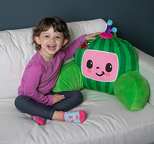  CoComelon Kids Back Resting Pillow For Reading And Watching TV – Bed Rest Pillow With Arms To Lounge With Comfortable Back Support – Great For The Bed Or Couch