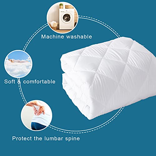  Uraclaire Mattress Pad With 8-21'' Deep Pocket,Cooling Mattress Topper Cover,Ultra Soft Quilted Fitted Breathable Fluffy Microfiber Mattress Protector(Queen)