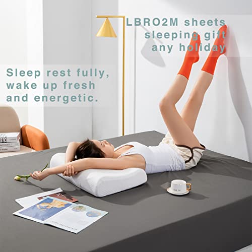  LBRO2M Bed Sheet Set Queen Size 16 Inches Deep Pocket 1800 Thread Count 100% Microfiber Sheet,Bedding Super Soft Comfortable, Cool Warm,4 Piece（Dark Grey）