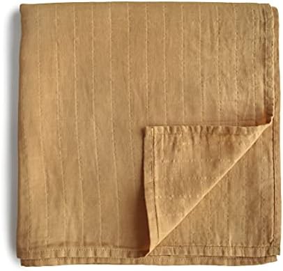  Mushie Muslin Baby Swaddle Blanket | 100% Organic Cotton (Sun)