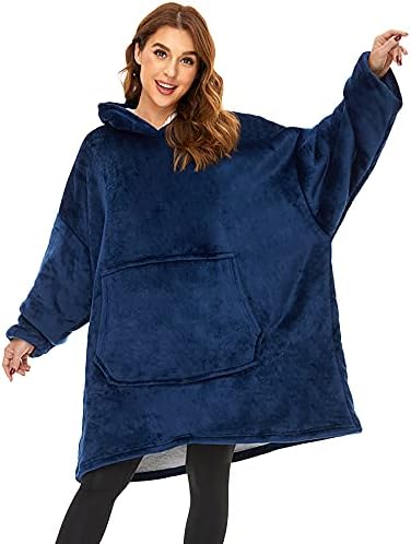  Blanket Hoodie Wearable Blanket,Super Warm Women And Men,Oversized Hoodie Blanket With Sleeves And Giant Pocket (Black)
