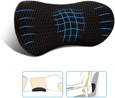  FOUSUPDT Lumbar Pillow, Memory Foam Lumbar Support Pillow For Office Chair And Car Seat, Back Support Pillow For Lower Back Pain Relief, Support Cushion Back Pillow For Sleeping, Driving(Grey)
