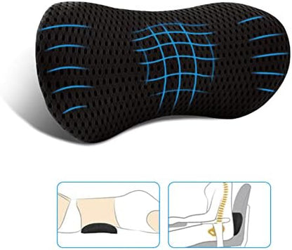  FOUSUPDT Lumbar Pillow, Memory Foam Lumbar Support Pillow For Office Chair And Car Seat, Back Support Pillow For Lower Back Pain Relief, Support Cushion Back Pillow For Sleeping, Driving(Red)