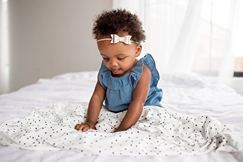  Copper Pearl Large Premium Knit Baby Swaddle Receiving Blanket Black And White Polkadots Willow