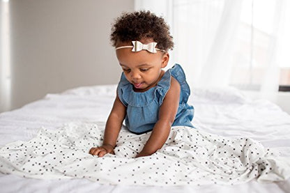  Copper Pearl Large Premium Knit Baby Swaddle Receiving Blanket Black And White Polkadots Willow