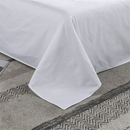  LEIGE Hotel White Duvet Cover Bed Sheet Set Cotton Soft 600TC Bedding Set Twin Full Queen King Size 4Pcs (Color : White, Size : 260X240cm 4Pcs)