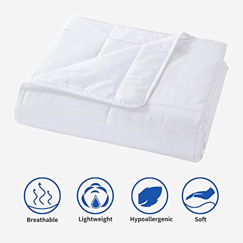  HOMBYS Down Alternative Blanket Queen Size 90" X 90", Lightweight Quilted Bed Blanket With 8 Corner Tabs,White Reversible Soft Microfiber Quilted Blanket For All Season