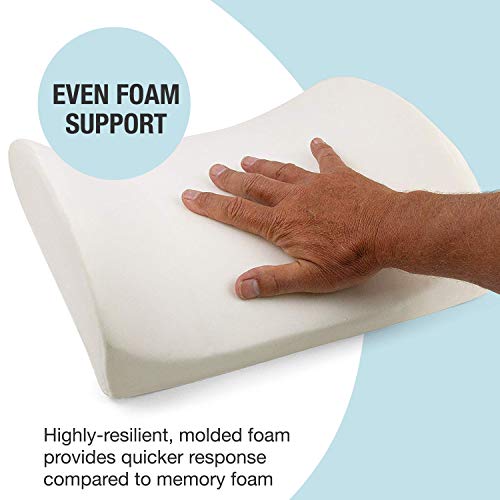  DMI Lumbar Support Pillow For Chair To Assist With Back Support With Removable Washable Cover And Firm Insert To Ease Lower Back Pain While Improving Posture, 14 X 13 X 5, Contoured Foam, Elite, Gray