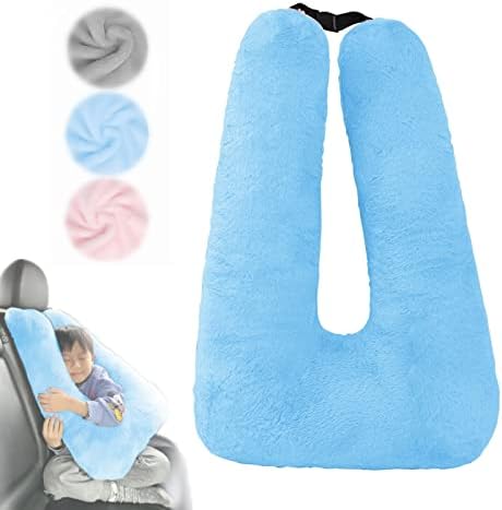  Travel Pillow For Car & Airplane Sleeping Reading Pillows For Long-Distance Travel, Washable Soft Kids Adults Neck Pillow For Traveling In Car Seat Removable Comfort Unique U Shaped Pillow (Gray)