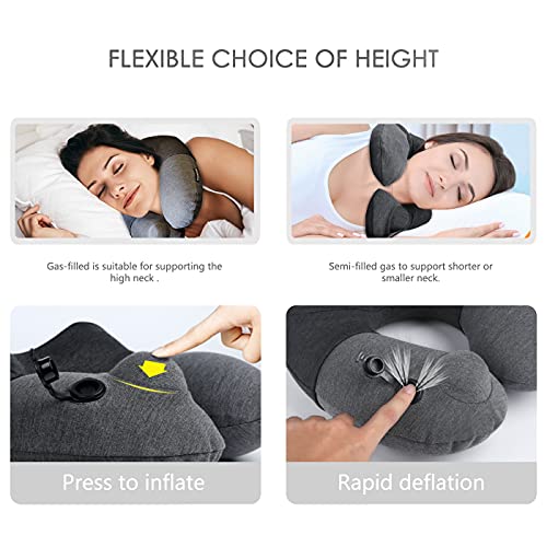  Travelicons Inflatable Travel Pillow,Neck Pillow For Traveling,Airplane Travel Pillw Improved Support Design For Car Sleeping