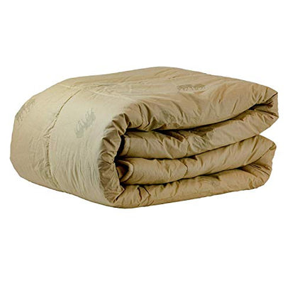  HealthyLine Camel Wool Filled Winter Comforter, Extra Weight – 450 GSM In 100% Down-Proof Cotton 233TC (Full Size: 89″ X 67″)