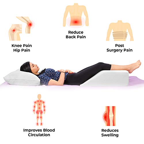  Ebung Memory Foam Leg Elevation Pillows - Leg Support Pillow To Elevate Feet, Sleeping, Blood Circulation, Leg Swelling Relief, Sciatica Pain Relief, Back Pain & Pregnancy - Leg Wedges For Elevation