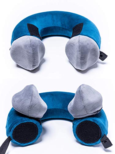  Pieceful Pillow – 3-Piece Memory Foam Travel Neck Pillow Includes 2 Soft Detachable Mini Pillows